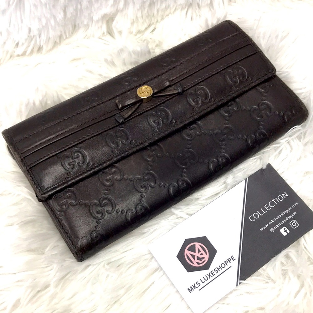 GUCCI LONG WALLET WEBLINE LEATHER